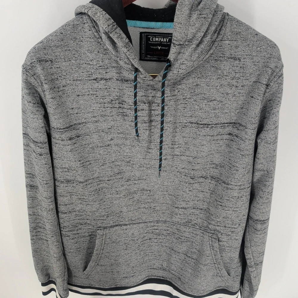Company Eighty One Kangaroo Pocket Modern‎ Pullover Hoodie Heather Gray Size L